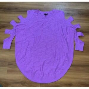 Womens Express Cold Shoulder Lavender Crewneck‎ Sweater